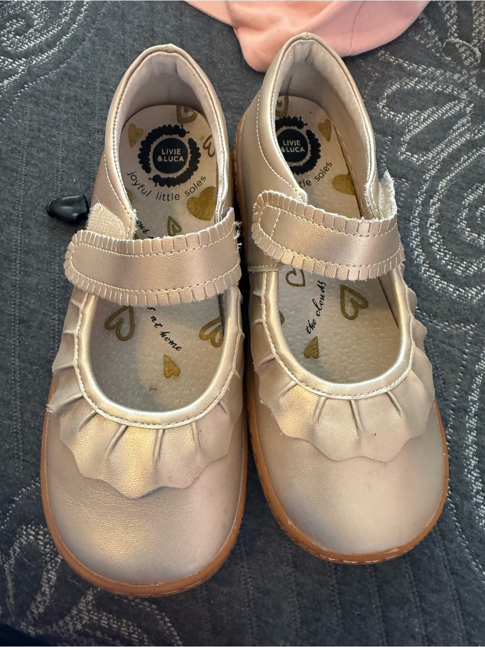Livie & Luca Girls Metallic Blush Mary Jane Shoes